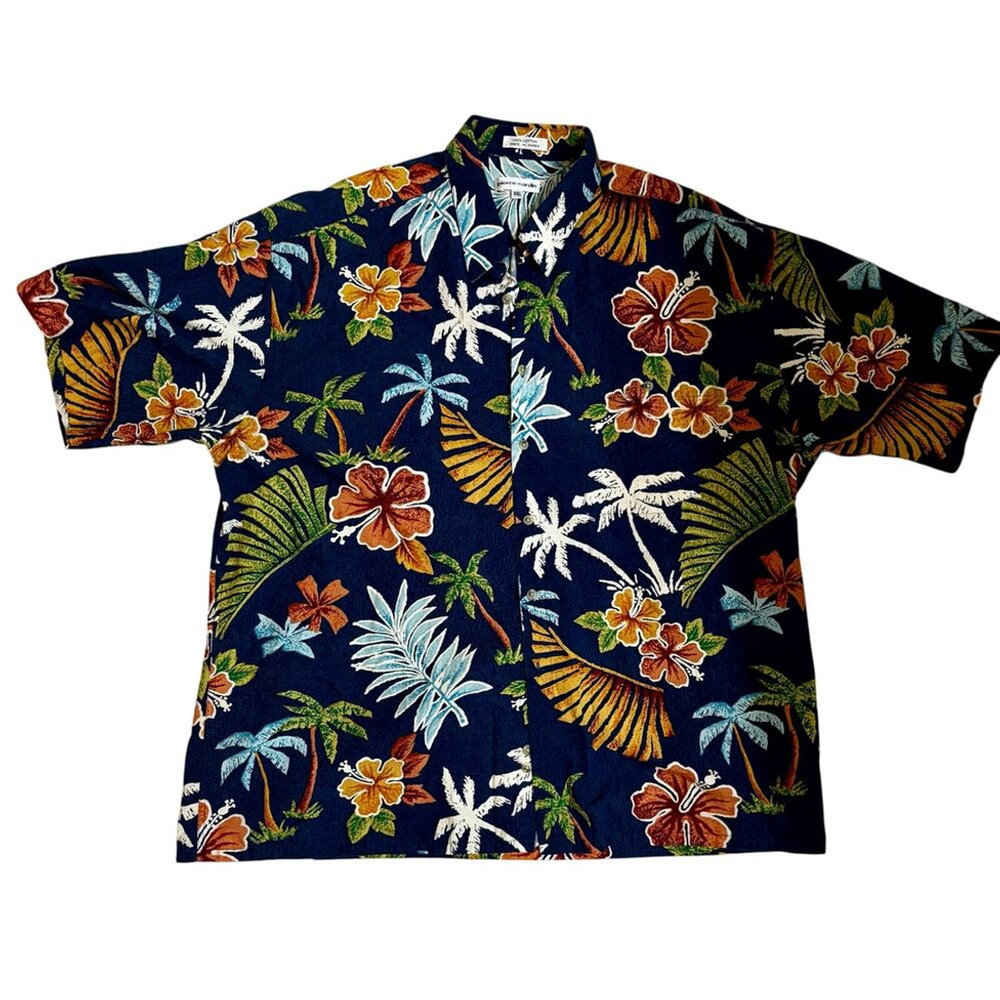 Men’s Xxl Pierre Cardin Hawaiian Shirt 100% Cotton Yacht, Cruise